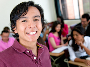 Male student smiling